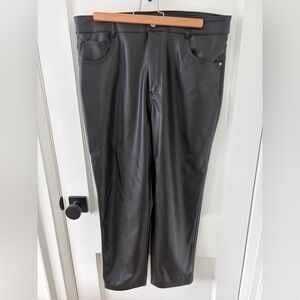 Faux leather black pants